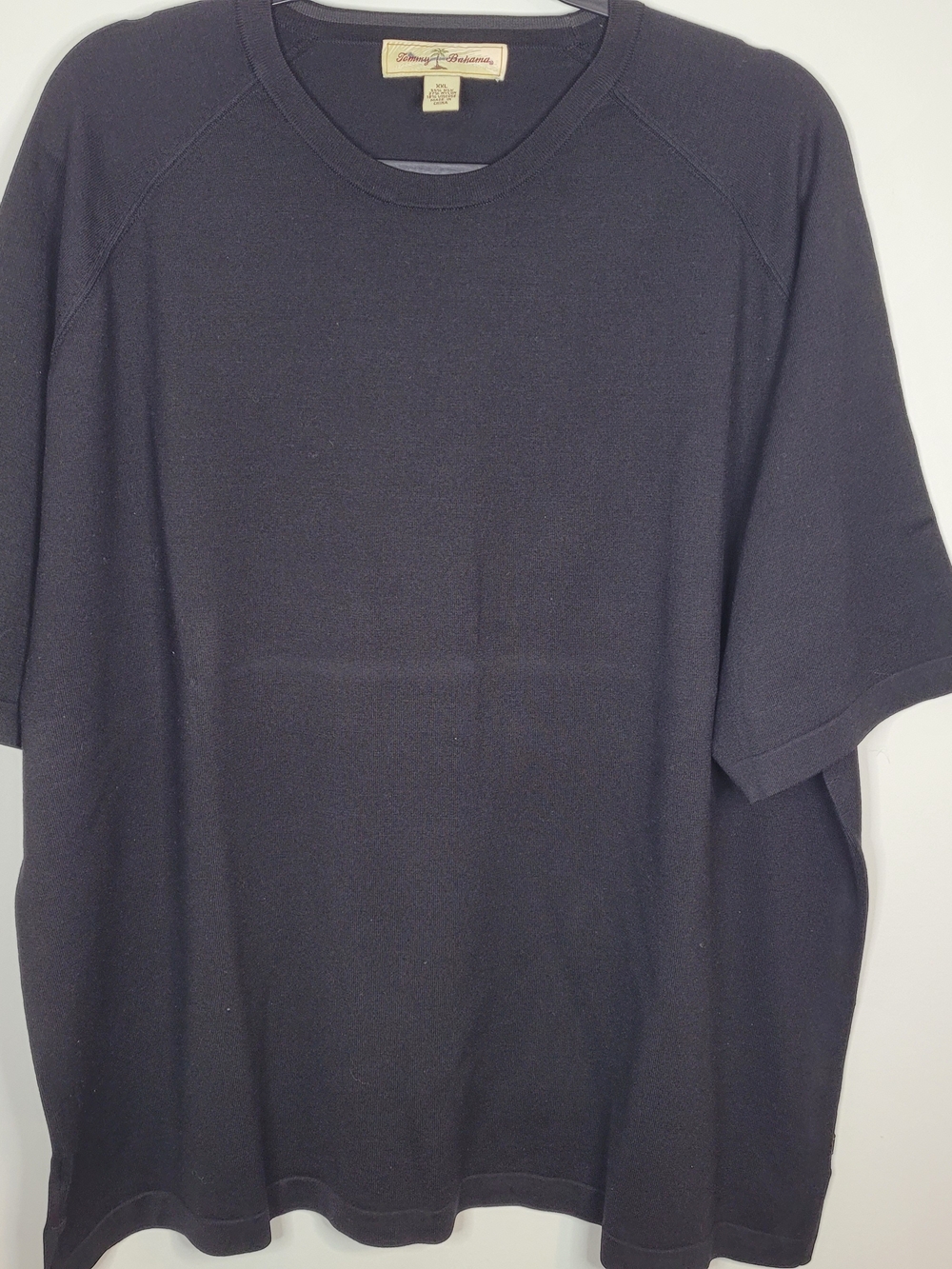 Tommy Bahama Men's Black Short Sleeve Crew Tee - Classic Fit, Silk Blended XXL